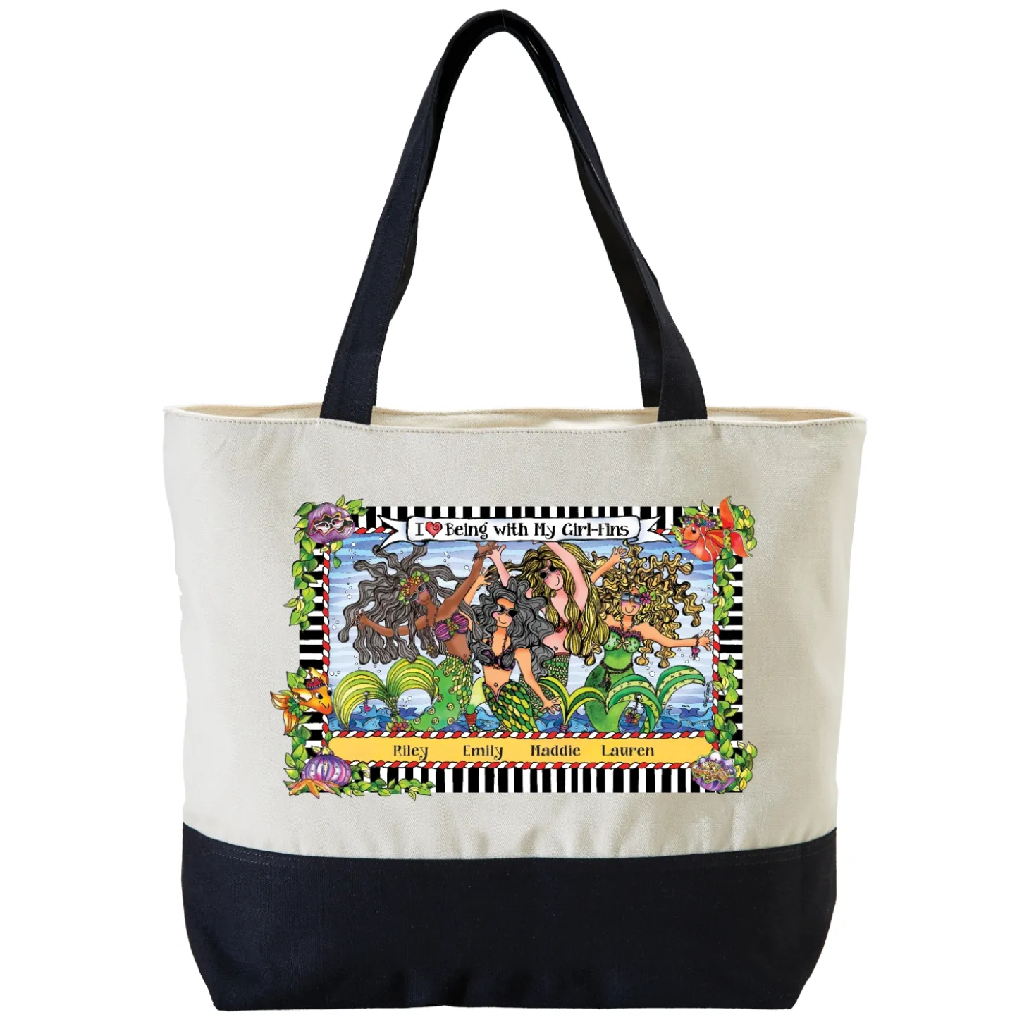 Being with My Girl-Fins Tote Bag by Suzy Toronto