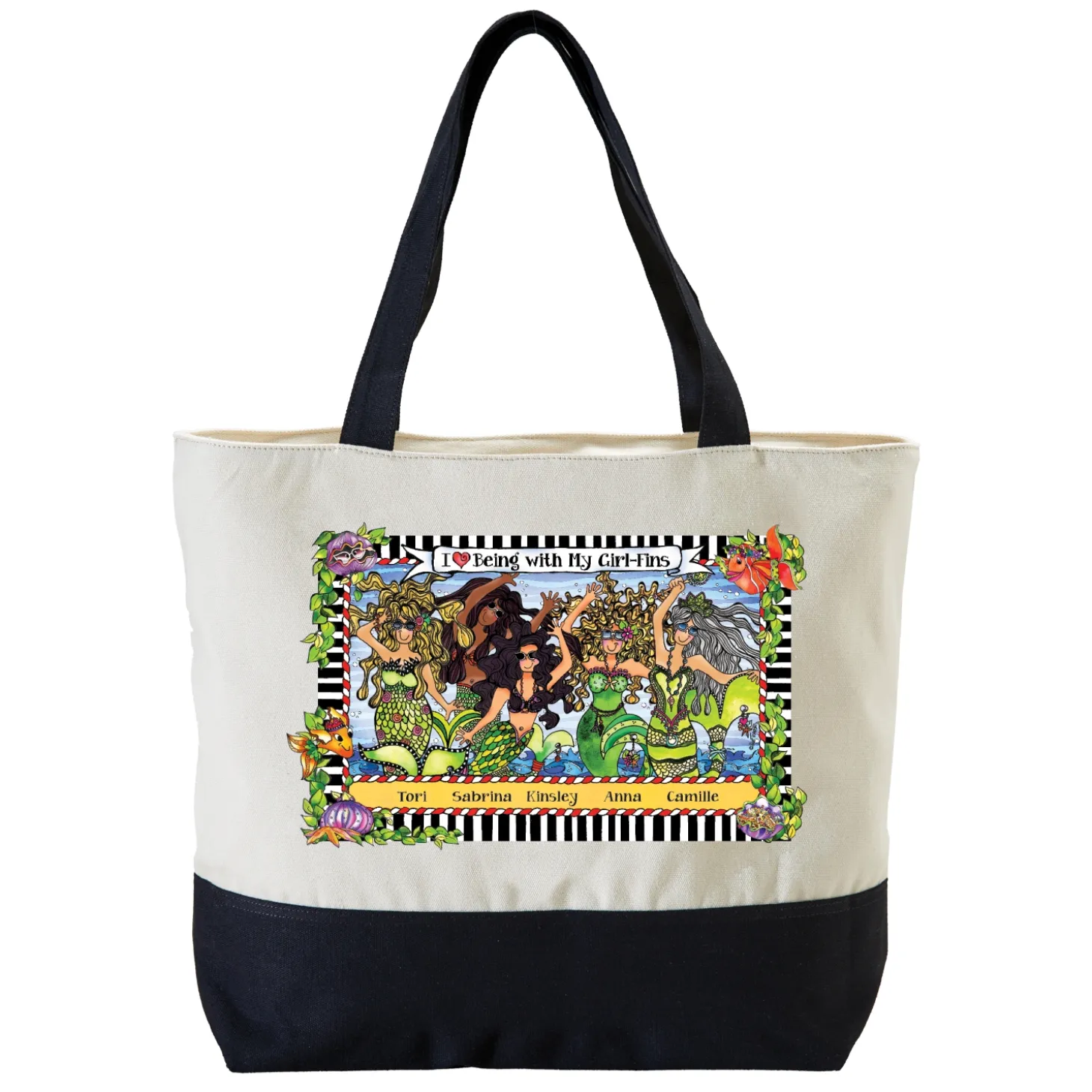 Being with My Girl-Fins Tote Bag by Suzy Toronto