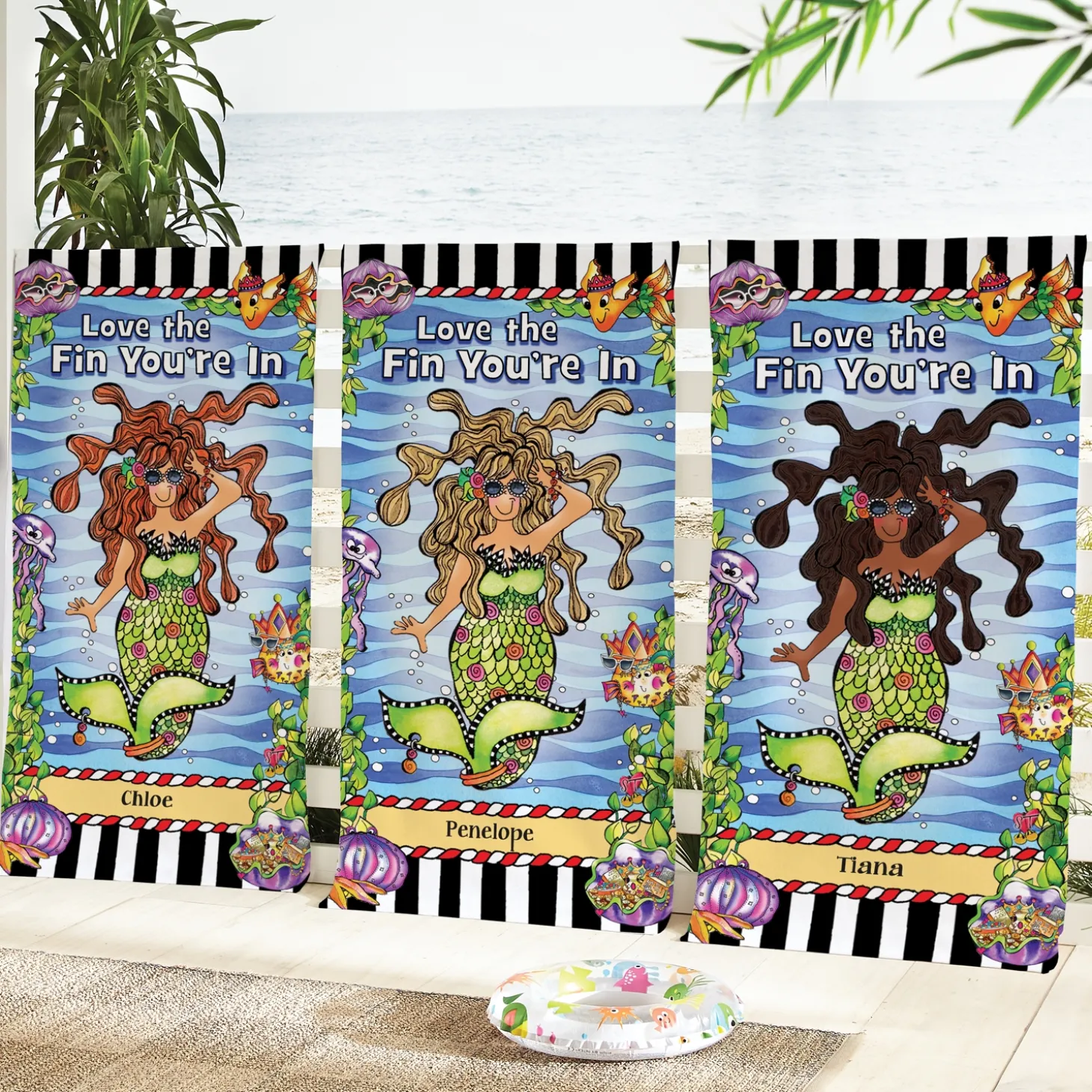 Being with My Girl-Fins Towel by Suzy Toronto