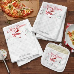 Berry Merry Snowman Kitchen Towel + Pot Holder Set