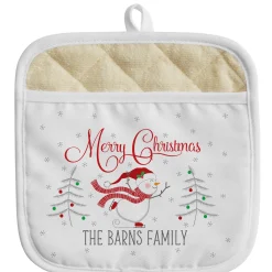Berry Merry Snowman Kitchen Towel + Pot Holder Set