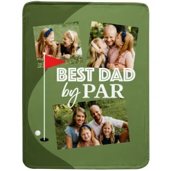 Best Dad By Par Photo Plush Blanket