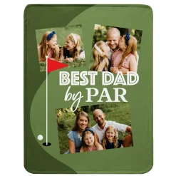 Best Dad By Par Photo Plush Blanket