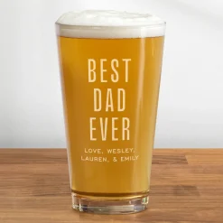 Best DAD Ever Engraved Pint Beer Glass