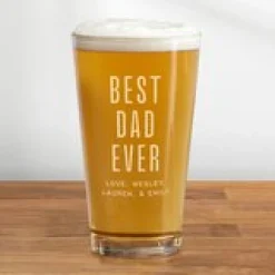 Best DAD Ever Engraved Pint Beer Glass