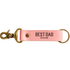 Best Dad Ever Leather Keychain