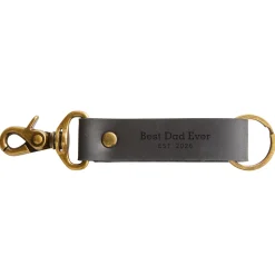 Best Dad Ever Leather Keychain