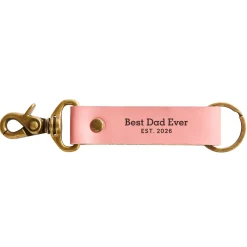Best Dad Ever Leather Keychain