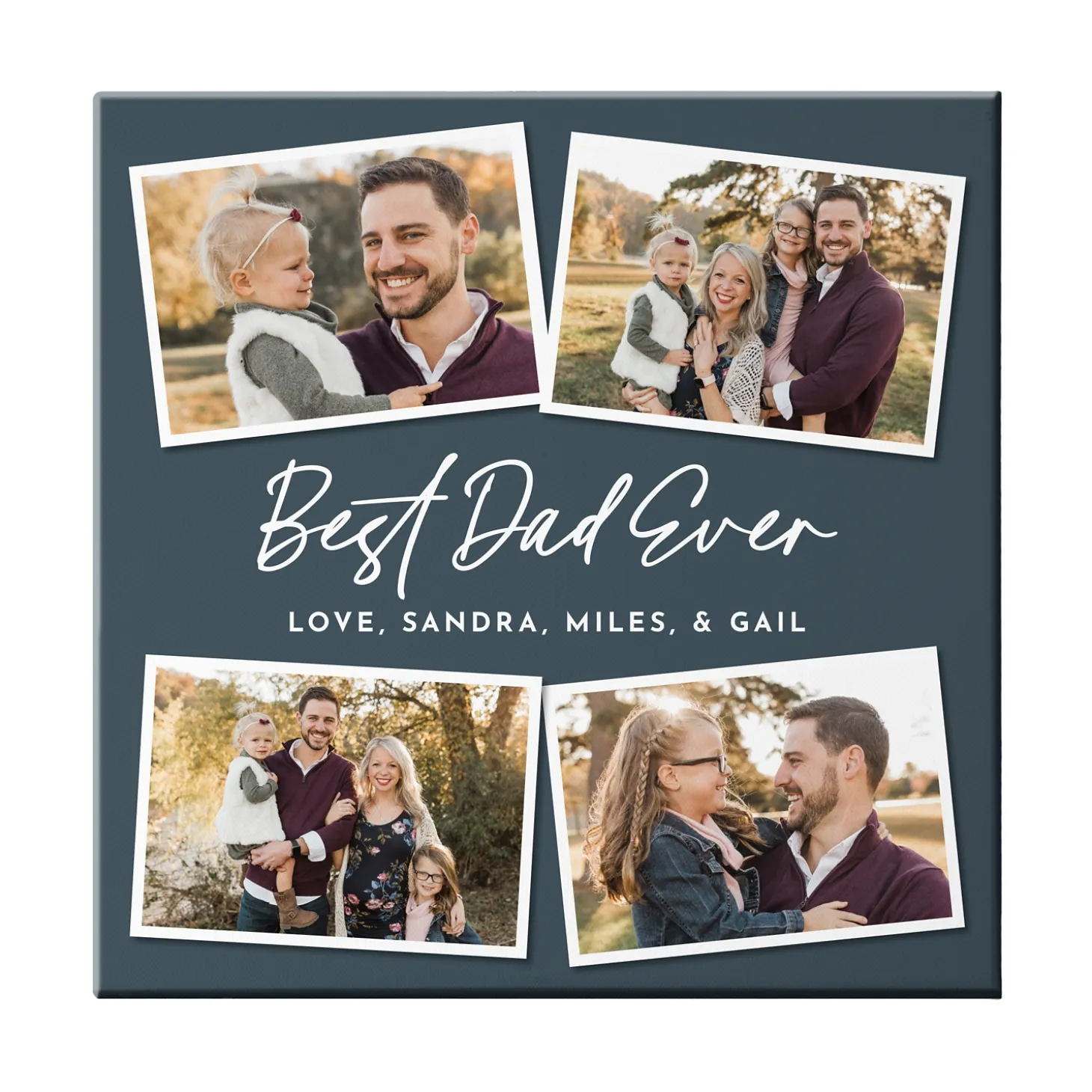 Best Dad Ever Photo Collage Canvas
