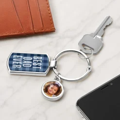 Best Dad Ever Photo Keychain