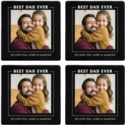 Best DAD Ever Photo Marble Coasters