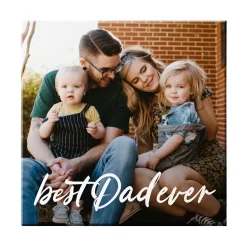 Best Dad Ever Script Photo Canvas