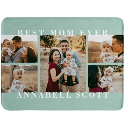 Best Ever Photo Collage Plush Blanket