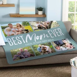 Best Mom Ever Photo Collage Plush Blanket