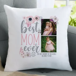 Best Mom Ever Photo Throw Pillow