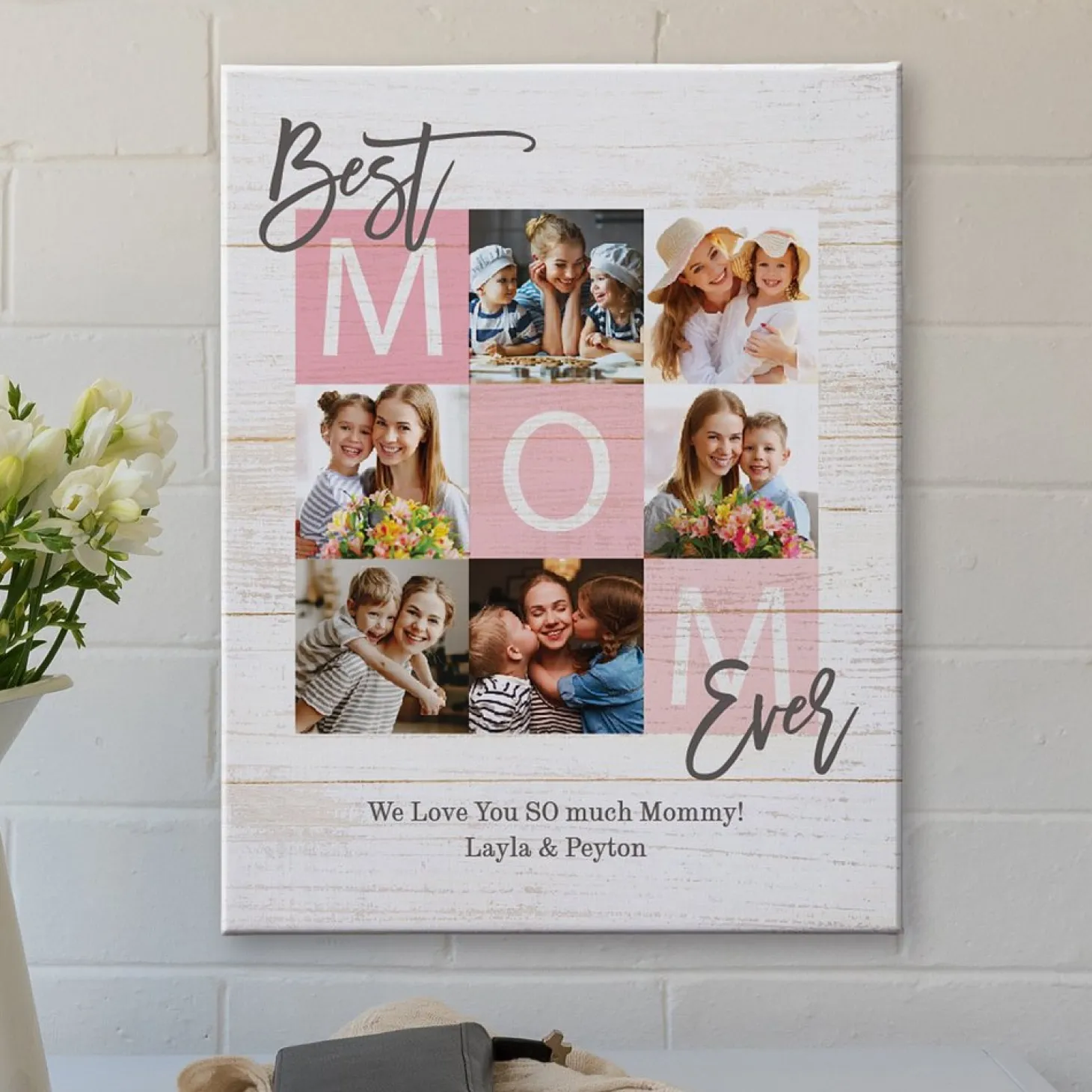 Best Mom Ever Photo Tile Canvas