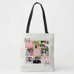 Best Mom Ever Photo Tile Tote Bag