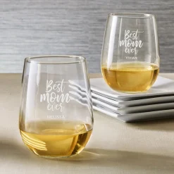 Best Mom Ever Stemless Wine Glass