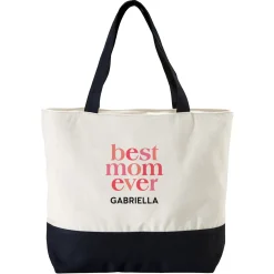 Best Mom Ever Zippered Tote Bag