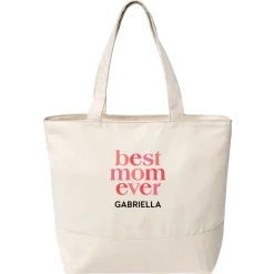 Best Mom Ever Zippered Tote Bag