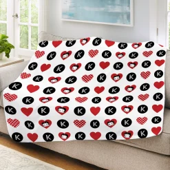 Betty Boop™ Hearts and Dots All Over Print Plush Blanket