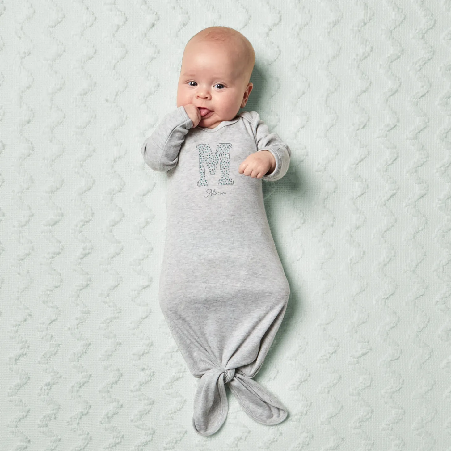 Big Fun Letter Baby Knotted Gown