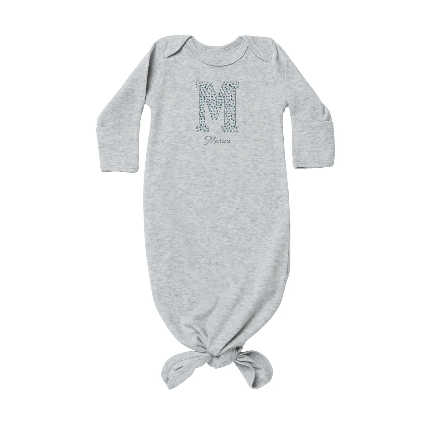 Big Fun Letter Baby Knotted Gown