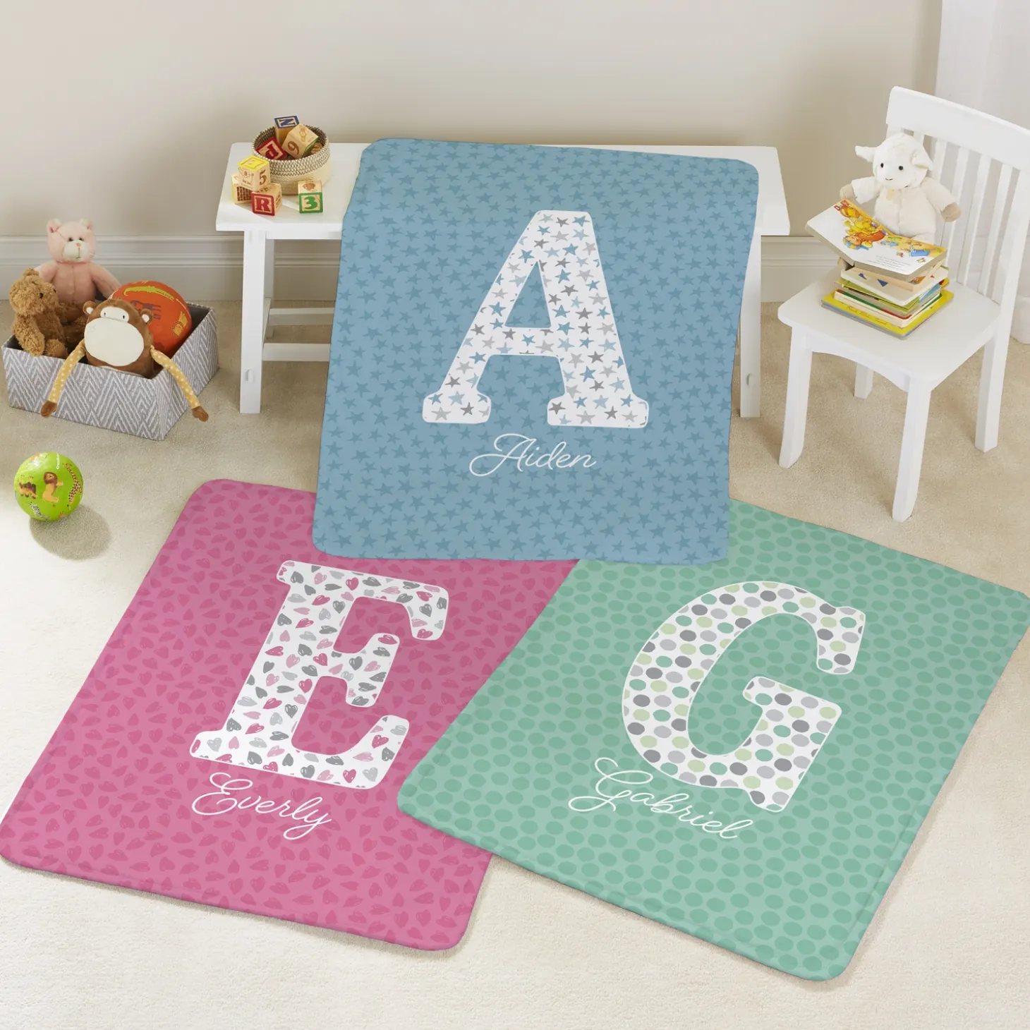Big Fun Letter Plush Blanket
