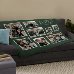 Big Happy Family Photo Plush Blanket
