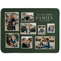 Big Happy Family Photo Plush Blanket