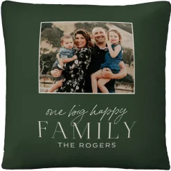 Big Happy Family Photo Throw Pillow