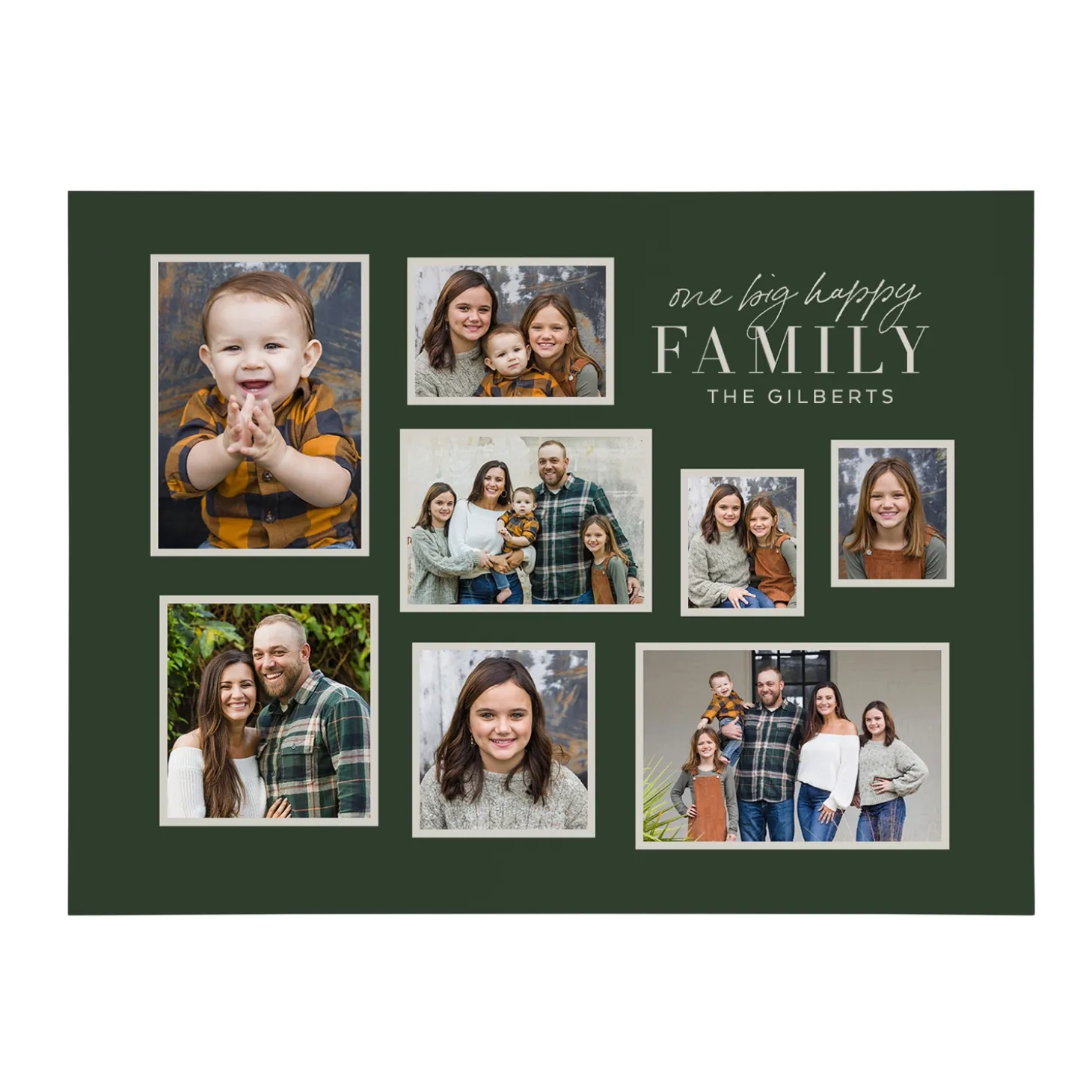 Big Happy Family Photo Wood Block