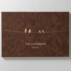Birds on a Wire Leather Wall Art