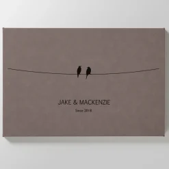 Birds on a Wire Leather Wall Art