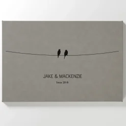 Birds on a Wire Leather Wall Art