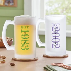 Birthday Established Frosted Beer Mug