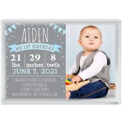 Birthday Memories Photo Glass Block