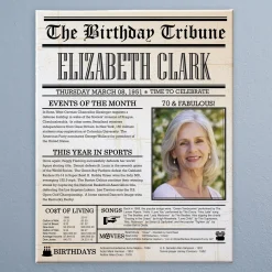 Birthday News Photo Canvas