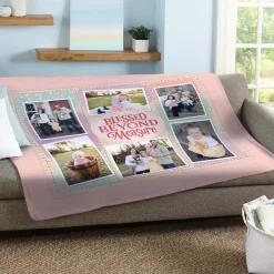 Blessed Beyond Measure Photo Collage Plush Blanket