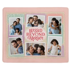 Blessed Beyond Measure Photo Collage Plush Blanket