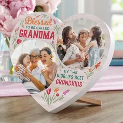 Blessed Photo Wood Heart