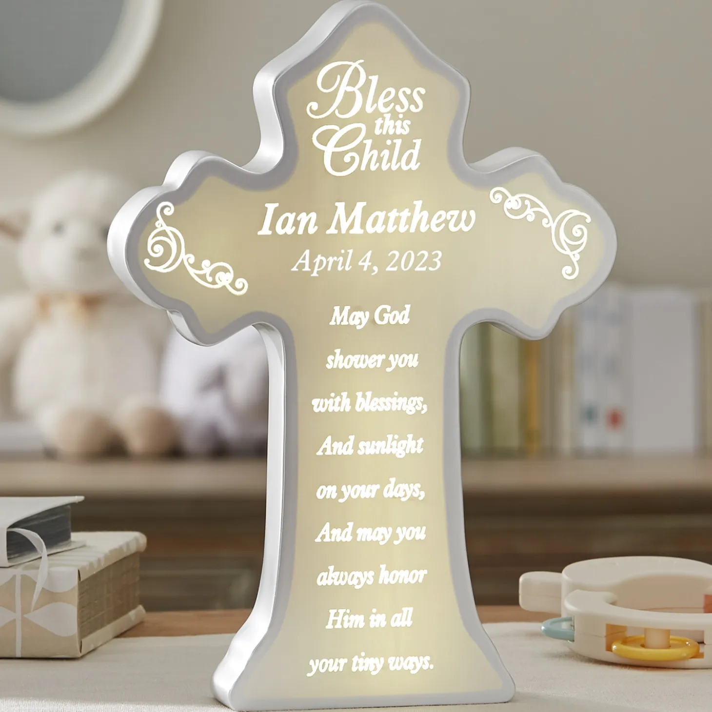 Bless This Child Lighted Cross