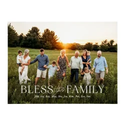 Bless This Family Photo Wood Block