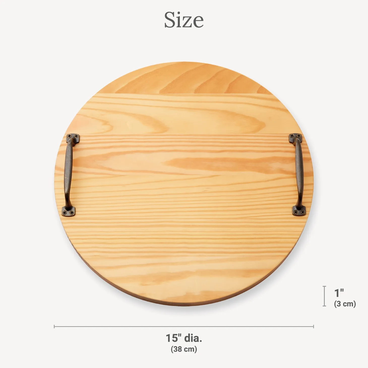 Bless This Food Classic Pine Wine Barrel Tray
