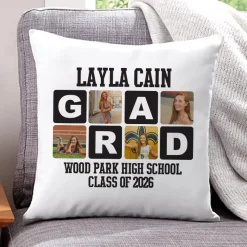Blocks Of Color Graduation Photo Throw Pillow