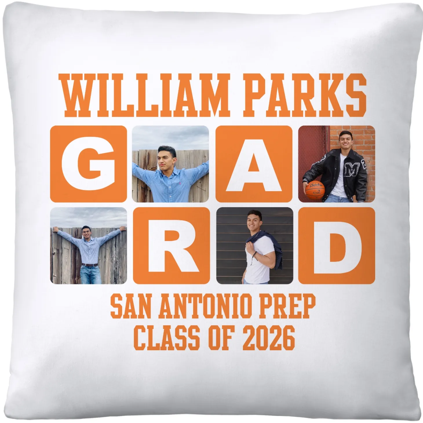 Blocks Of Color Graduation Photo Throw Pillow