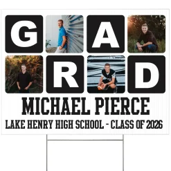 Blocks Of Color Graduation Photo Yard Sign