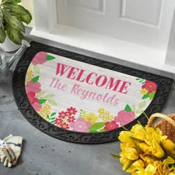 Blooming Flowers Half Round Doormat