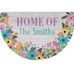 Blooming Flowers Half Round Doormat