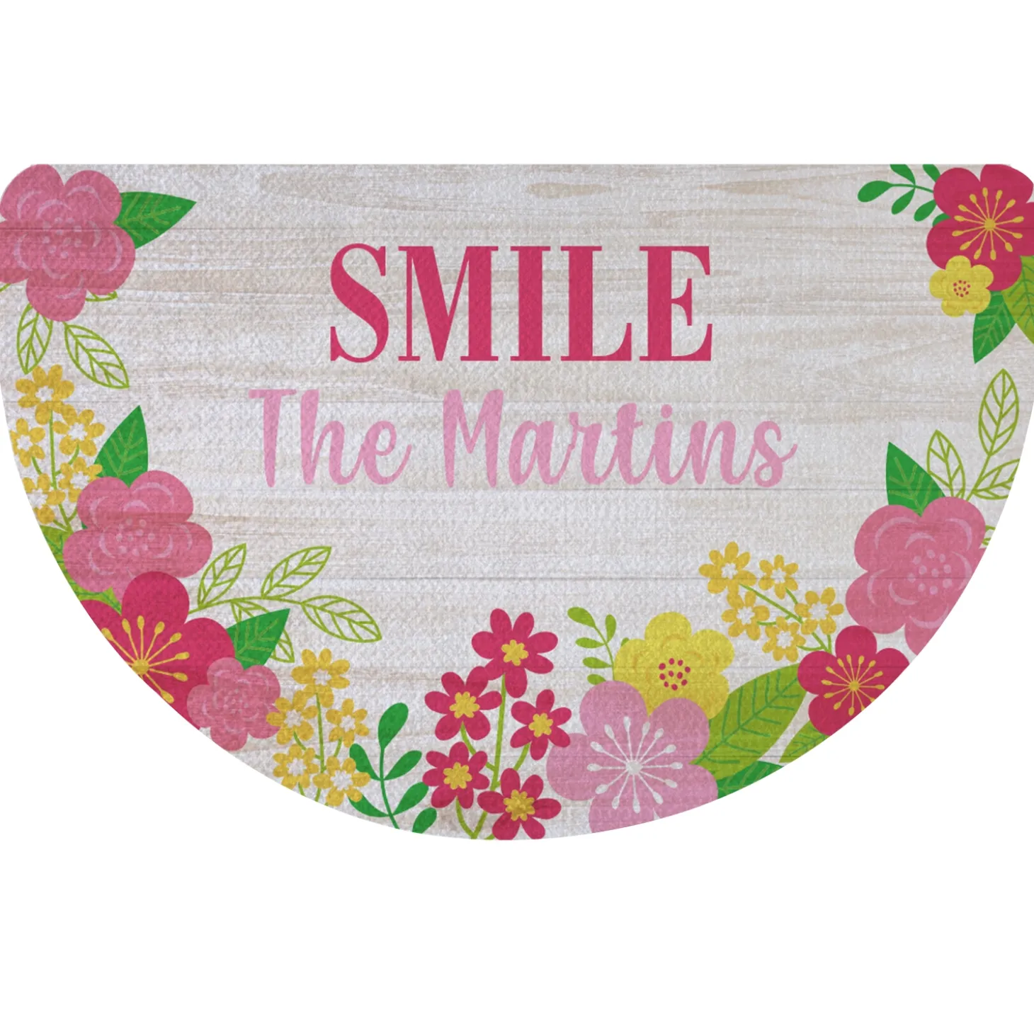 Blooming Flowers Half Round Doormat